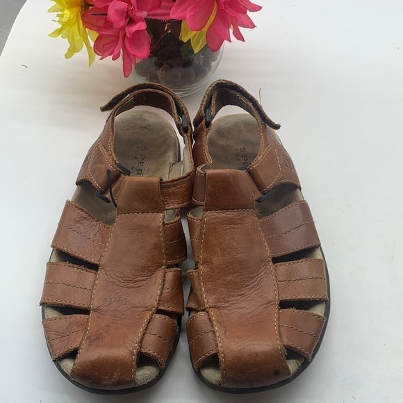 Sperry Other - Sperry Brown Leather Fisherman Sandals Sz 9. MS1349C